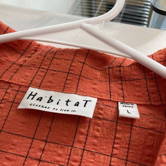 Habitat Women's Orange Textured Chore Jacket Size L Lagenlook Coastal Artsy Boho - Picture 5 of 13